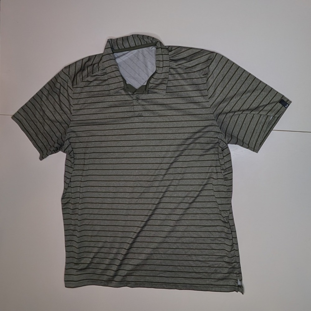 Oakley Gray Striped Polo Shirt